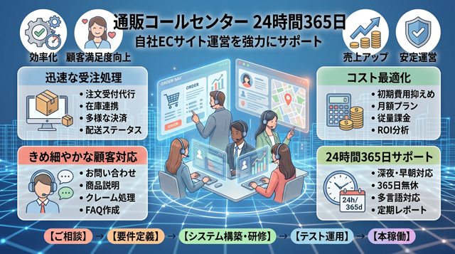 通販コールセンター 24時間365日